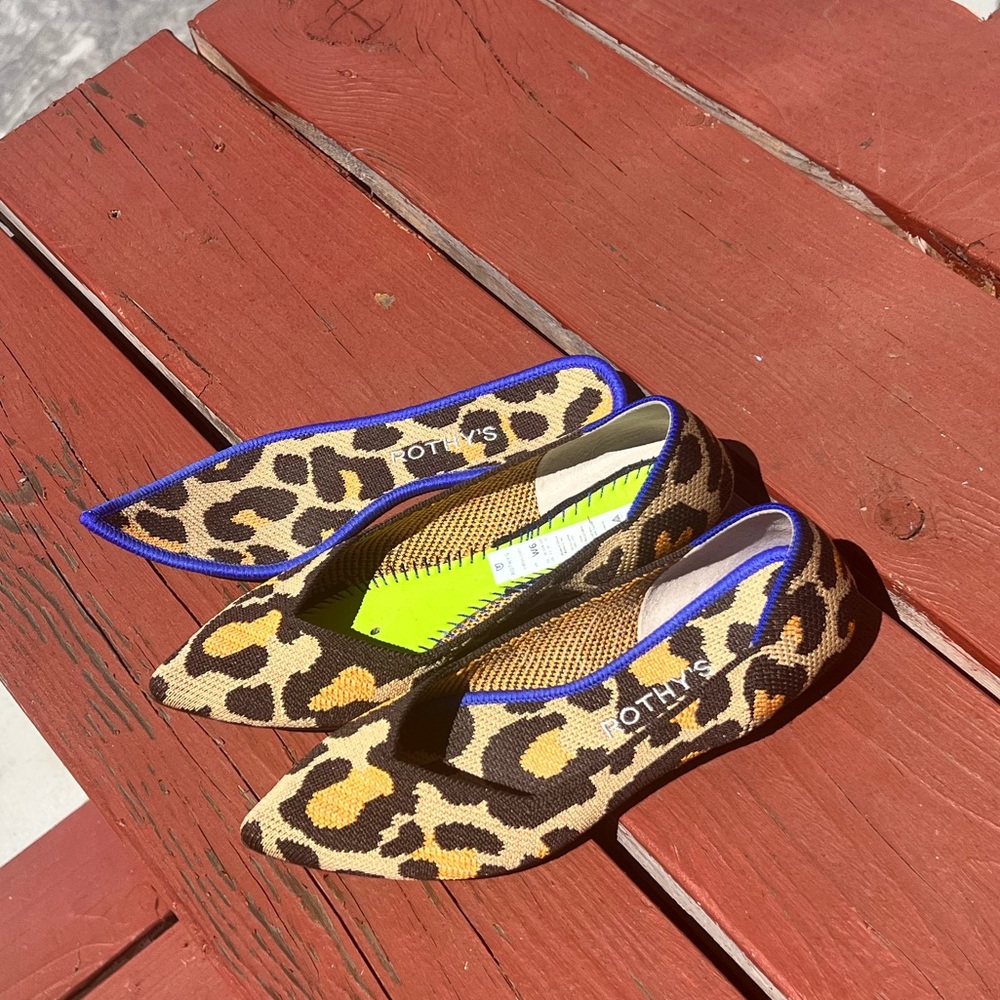 Rothy’s Leopard Print Pointed Toe Flats Size 6 - image 4